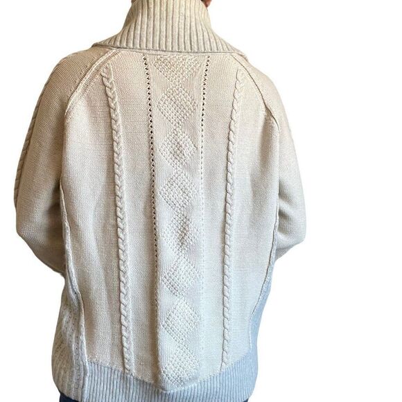 Sundance Womens Angora Wool Blend Cowl Neck Lagenlook Boho Cable Sweater Sz M - Picture 6 of 9